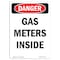 Signmission Safety Sign, OSHA Danger, 5" Height, Portrait Gas Meters Inside, Portrait OS-DS-D-35-V-2164 - alternate 1